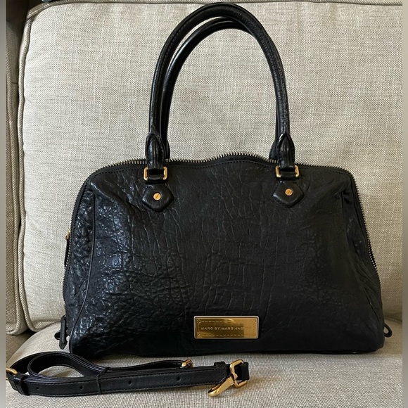 Marc by Marc Jacobs Washed Up Lauren Black Satchel Bag - Picture 1 of 14